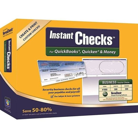 QuickBooks, Quicken & Money Instant Checks Form # 1000 Business Voucher Green Pr - Picture 9 of 9